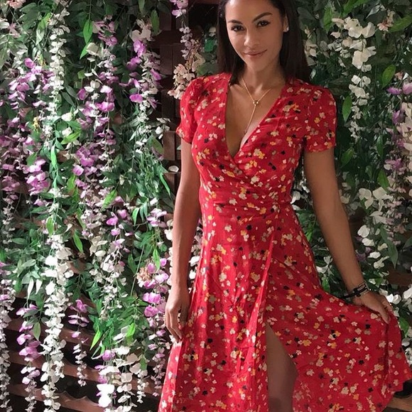 Realisation Par The Teale Dress Rouge Fleur Xs Nwt Nwt